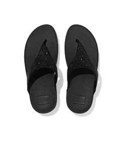 LULU CRYSTAL SANDALI INFRADITO IN PELLE METALIZZATA CON BRILLANTINI ALL BLACK